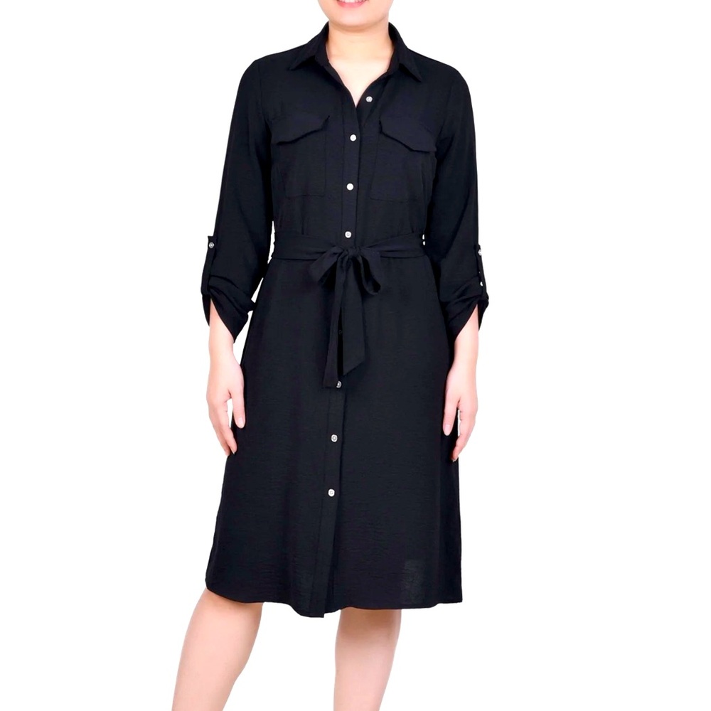 Roll tab shirt dress